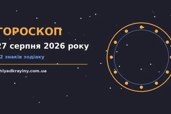 Гороскоп на 27 серпня 2026 року: можливості цього дня для впевненого початку дня